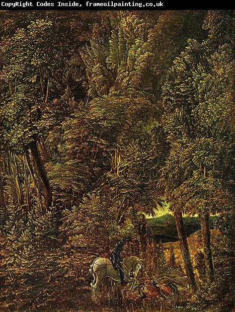Albrecht Altdorfer Countryside of wood with Saint George fighting the dragon